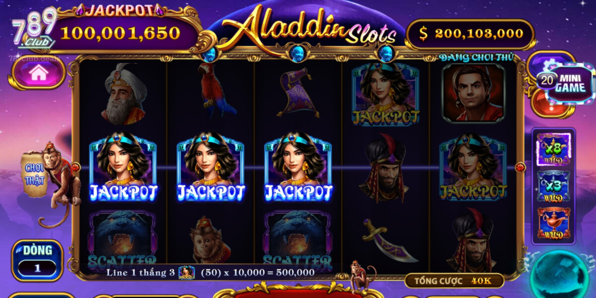 Biểu tượng Jackpot trong Aladdin Slots Tại 789 Club